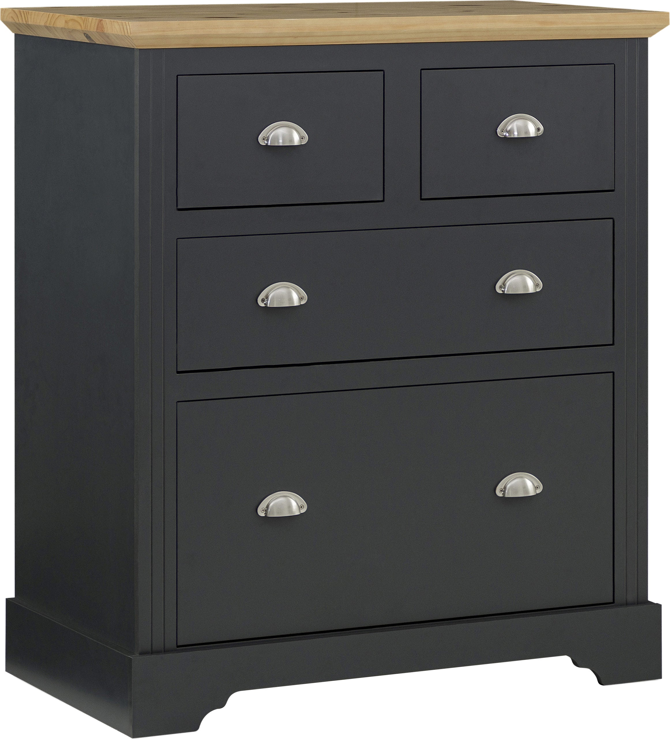 TOLEDO 2+2 DRAWER CHEST - GREY/OAK EFFECT