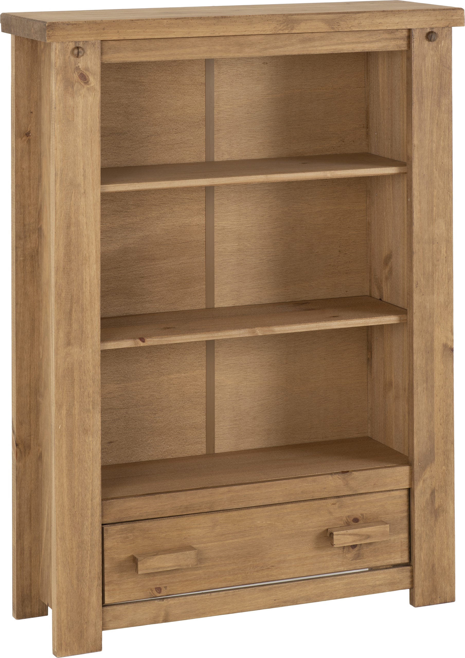 TORTILLA 1 DRAWER BOOKCASE - DISTRESSED WAXED PINE