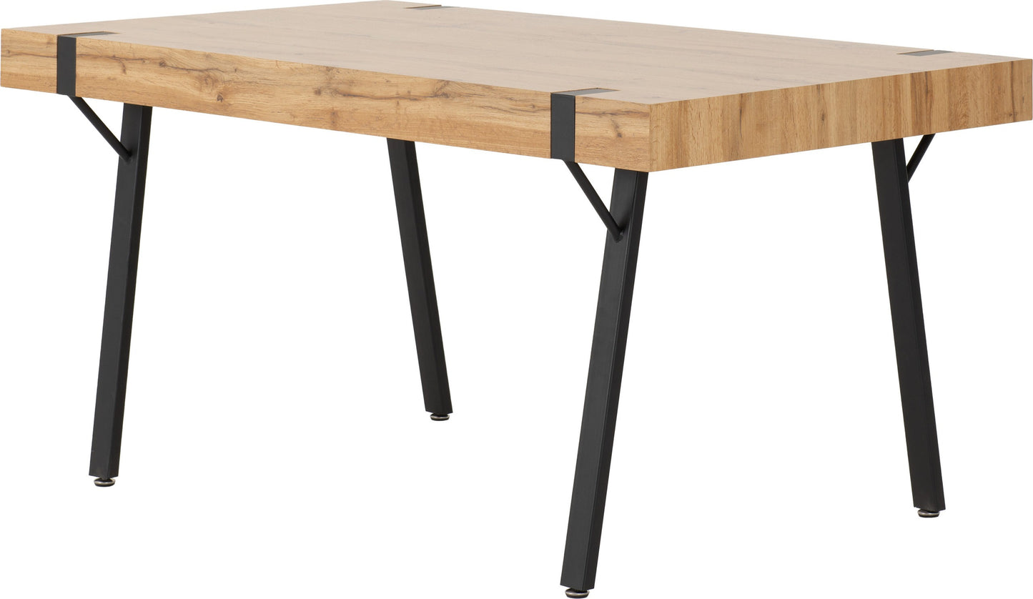 TREVISO DINING TABLE - LIGHT OAK EFFECT/BLACK