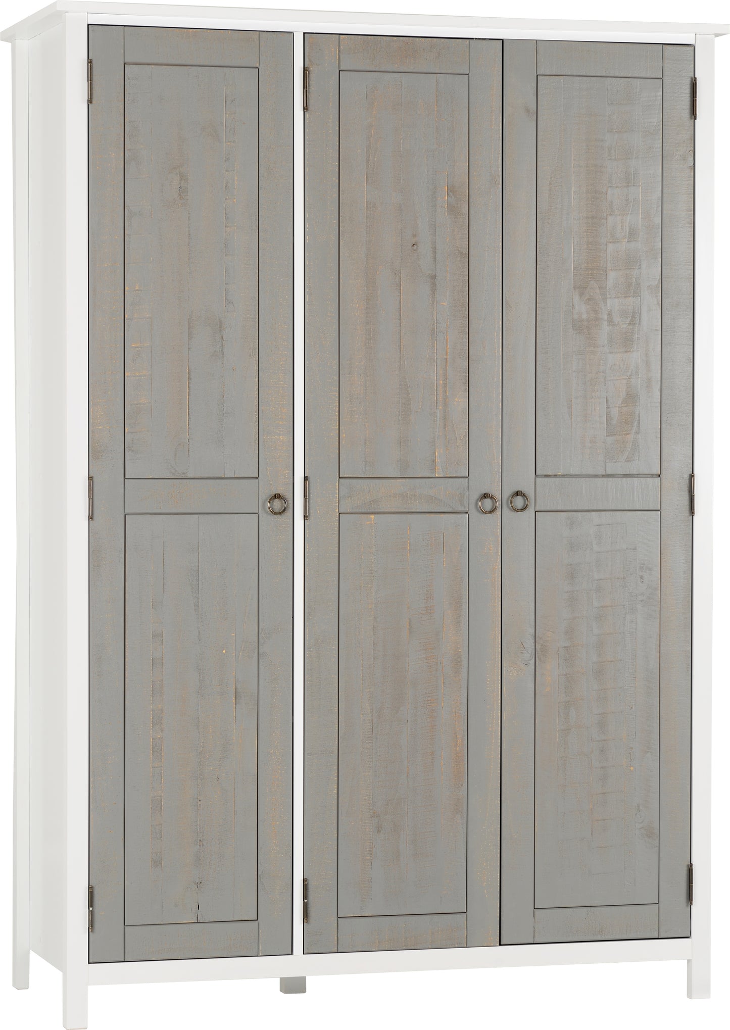 VERMONT 3 DOOR WARDROBE - WHITE/GREY