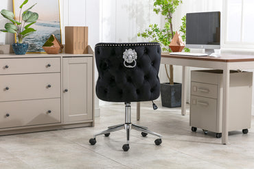 Valentino Black Velvet Office Chair