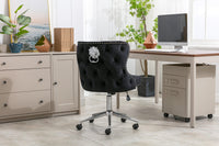 Valentino Black Velvet Office Chair