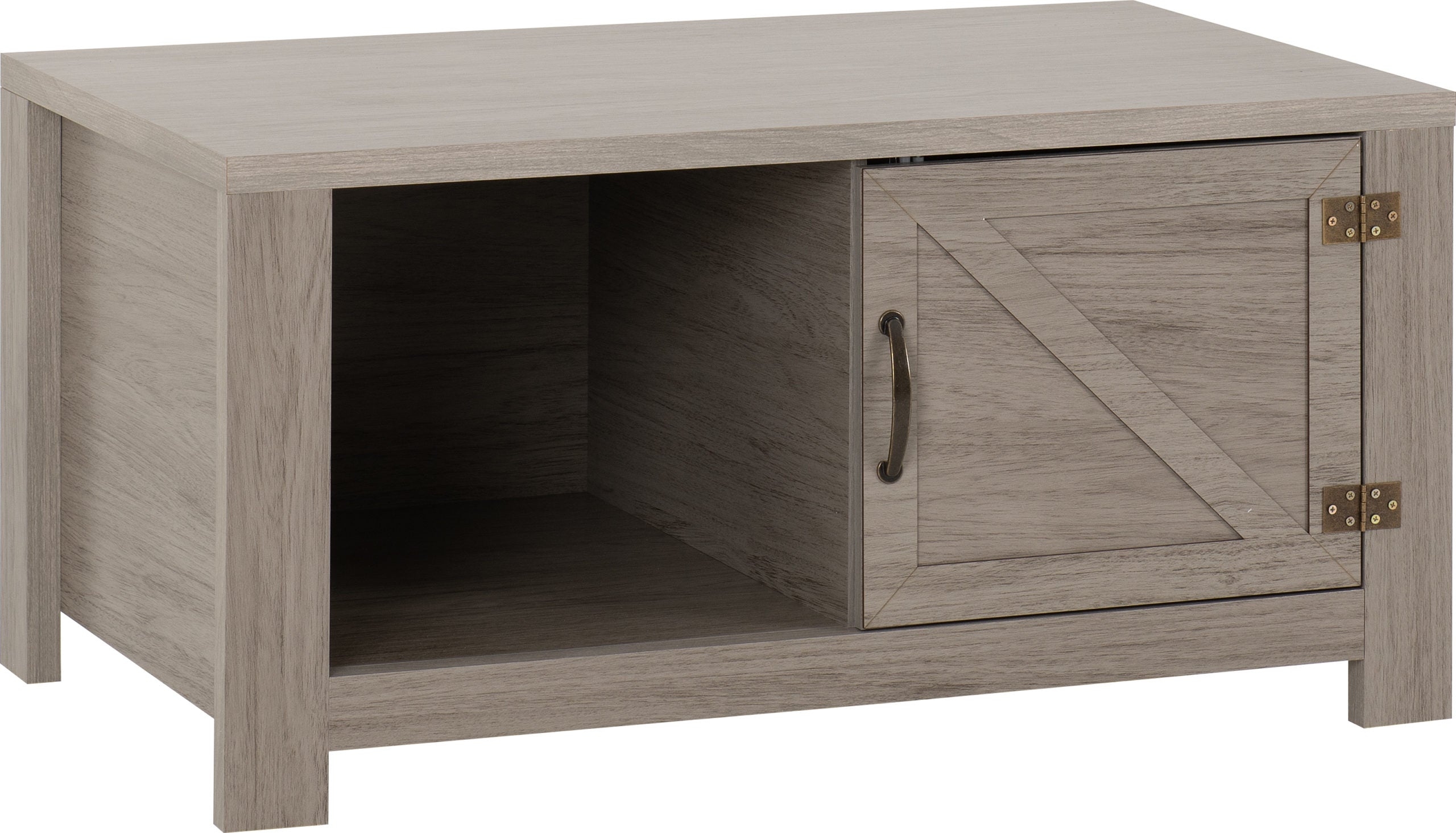 ZURICH 1 DOOR COFFEE TABLE - GREY WOOD GRAIN