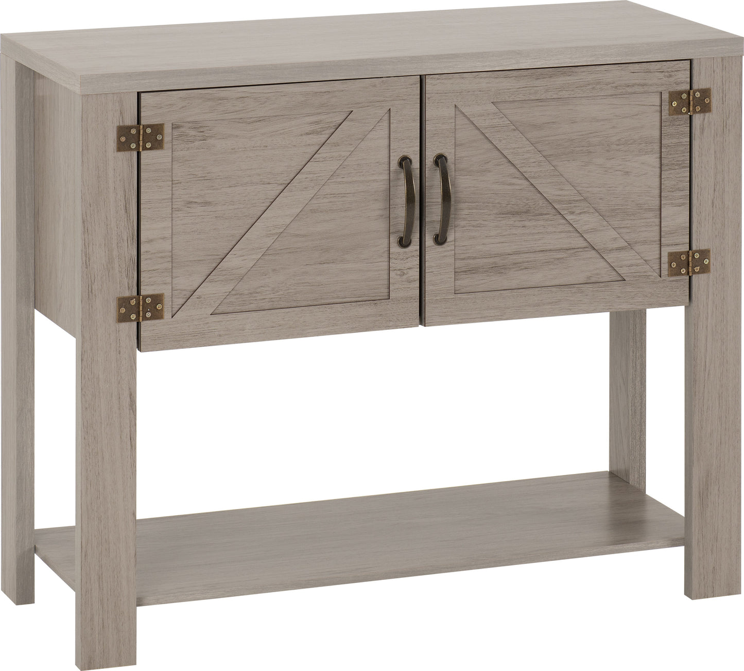 ZURICH 2 DOOR CONSOLE TABLE - GREY WOOD GRAIN