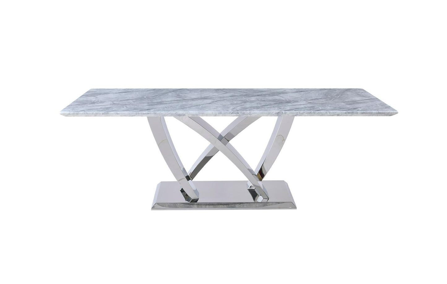 Grey Marble & Chrome Dining Table