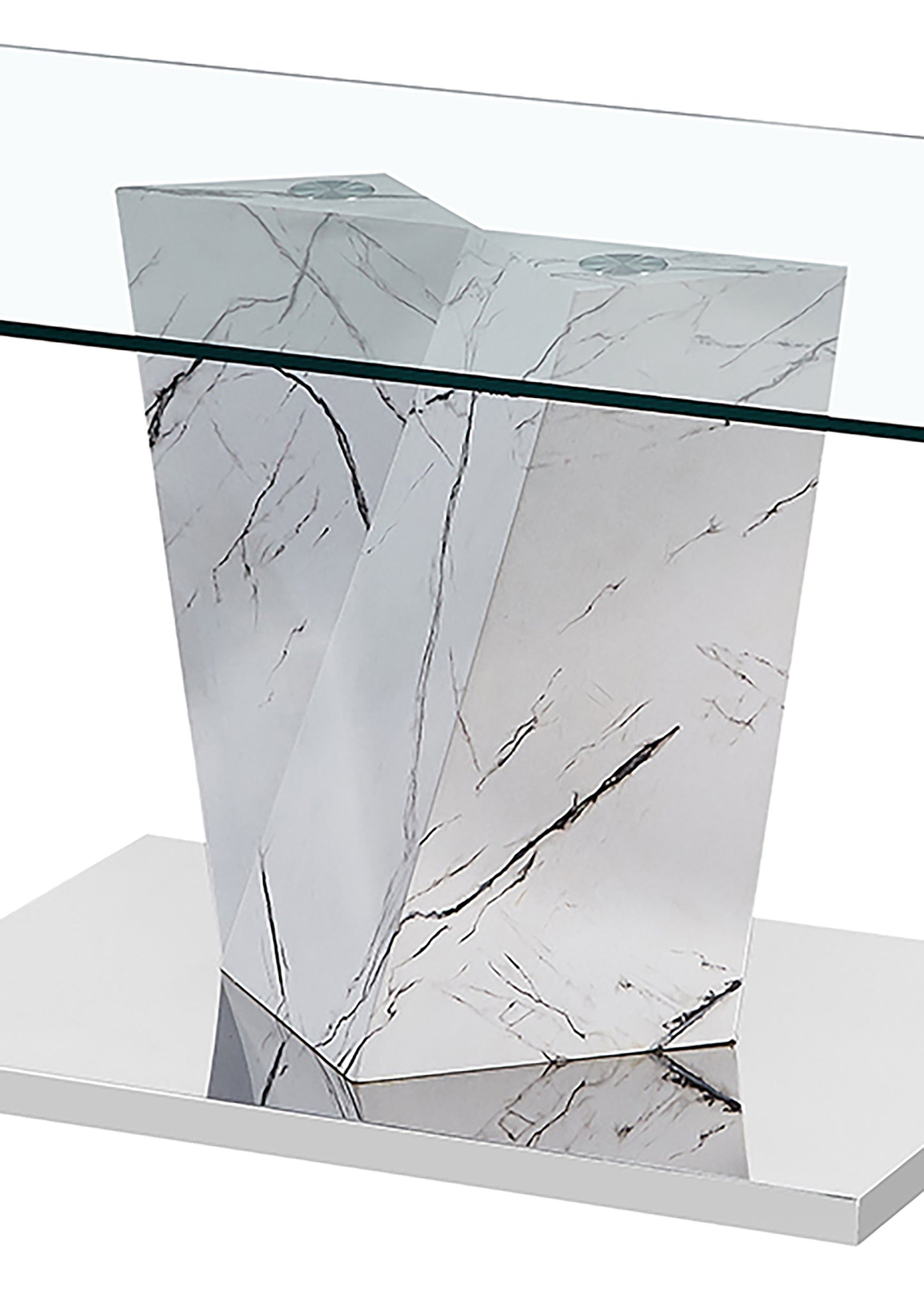 Alpha Coffee Table White Marble Effect Base