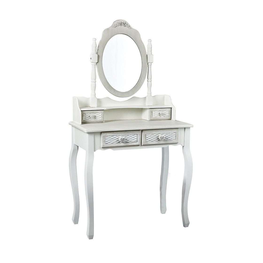 Brittany Dressing Table Mirror White Grey