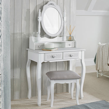 Brittany Dressing Table Mirror White Grey