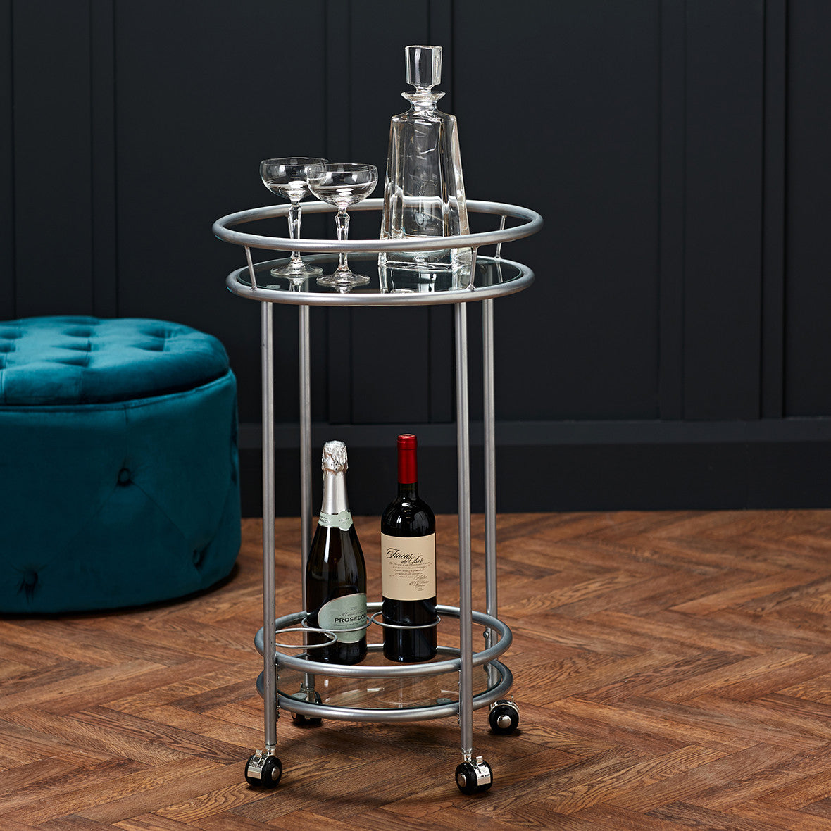 Collins Drinks Trolley Silver