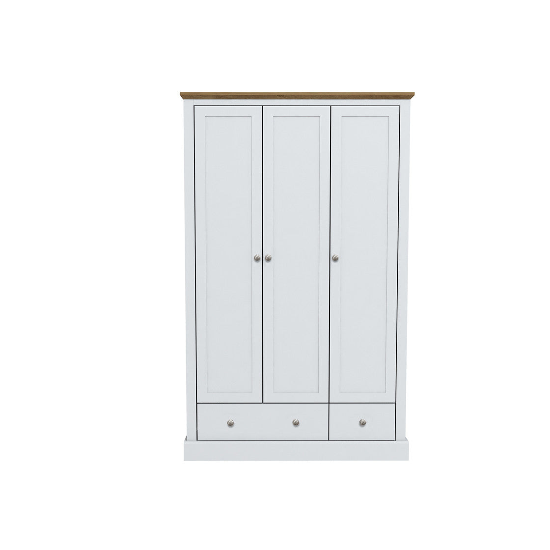 Devon 3 Door 2 Drawer Wardrobe White