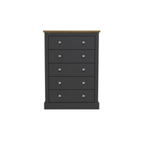 Devon 5 Drawer Chest Charcoal