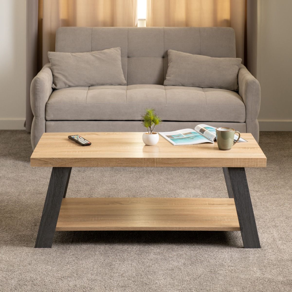 EDDIE COFFEE TABLE - GREY/SONOMA EFFECT