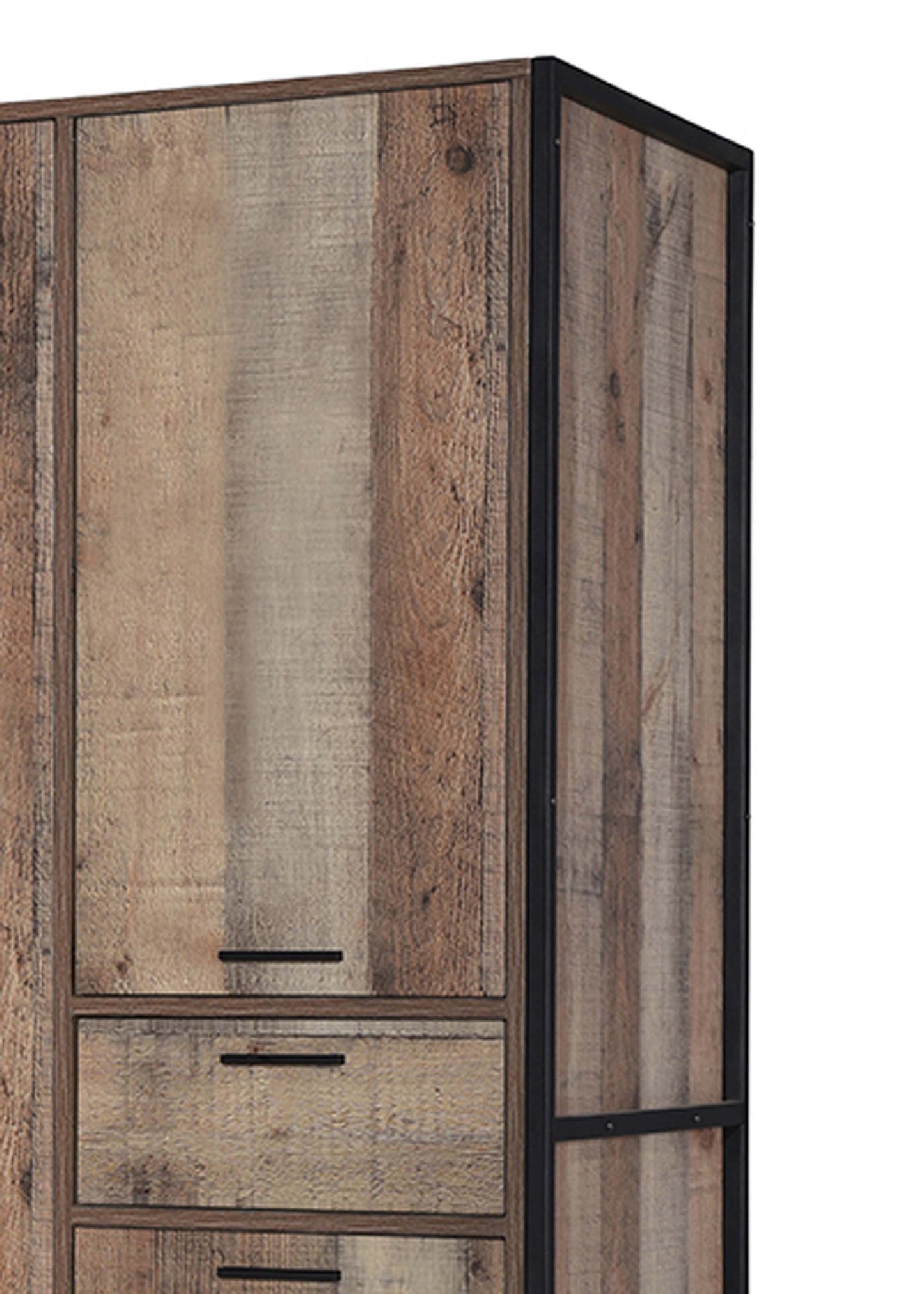 Hoxton 4 Door Wardrobe Distressed Oak Effect