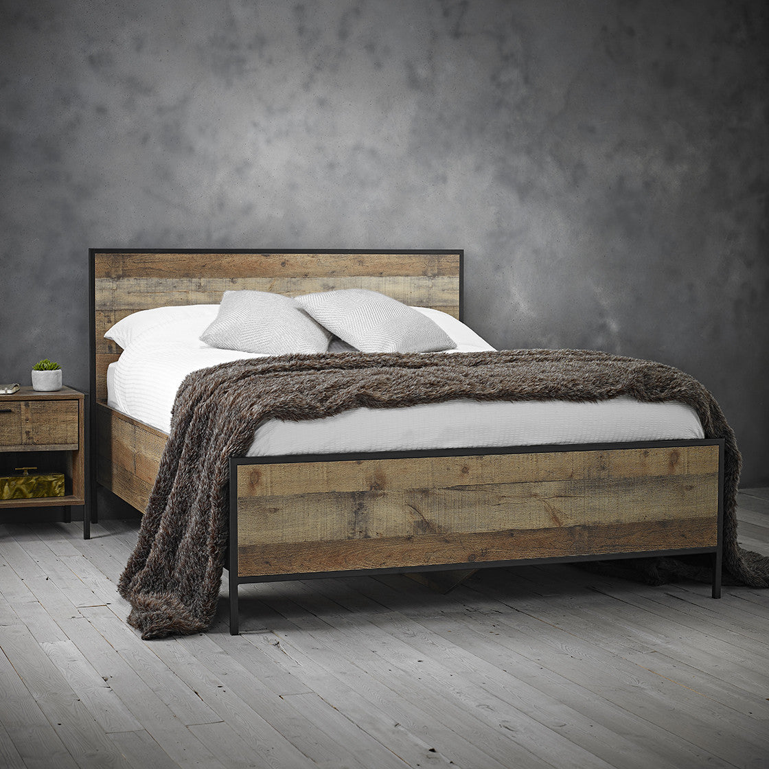 Hoxton Double Bed Oak Effect