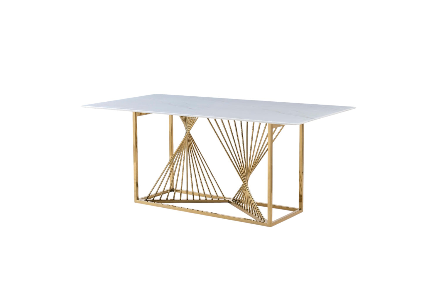 White Ceramic Gold Table