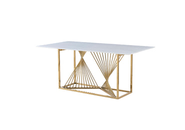 White Ceramic Gold Table