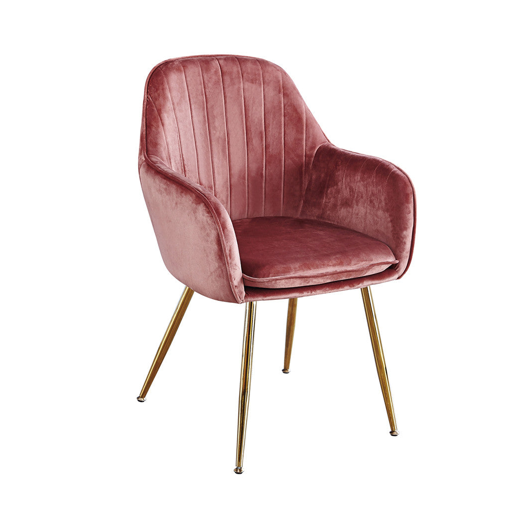 Lara Dining Chair Vintage Pink With Gold Legs