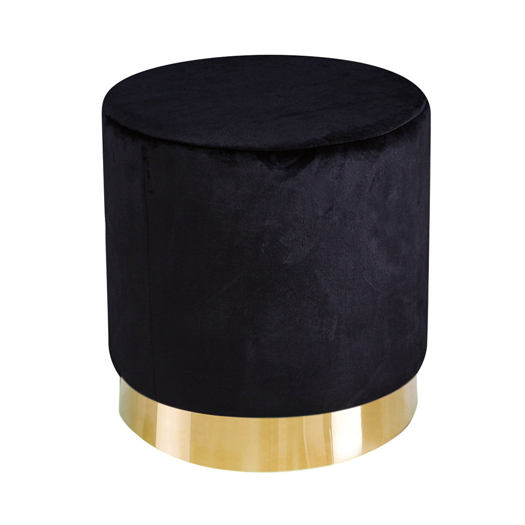 Lara Pouffe Black Velvet