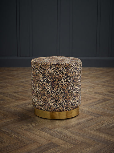 Lara Pouffe Leopard Print