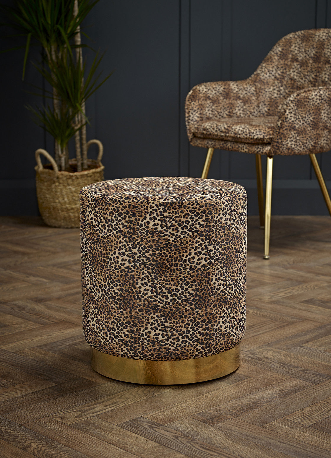 Lara Pouffe Leopard Print