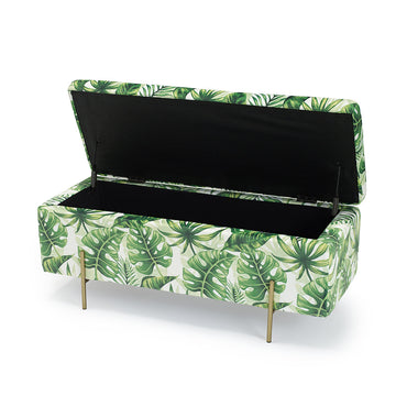 Lola Storage Ottoman Palm Print