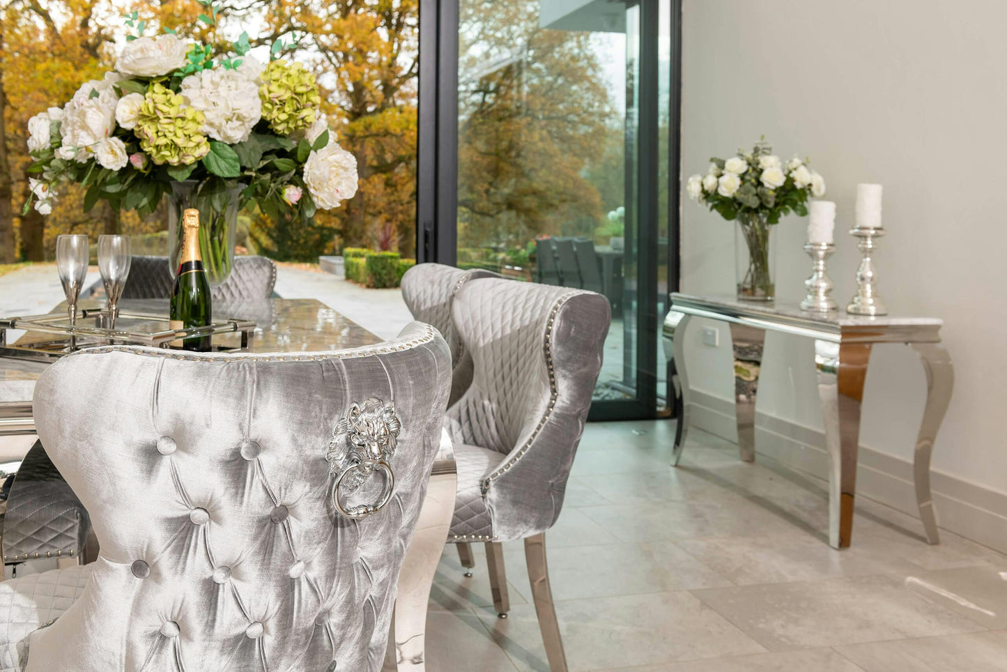 Louis Marble Dining Set with Emperor Chairs