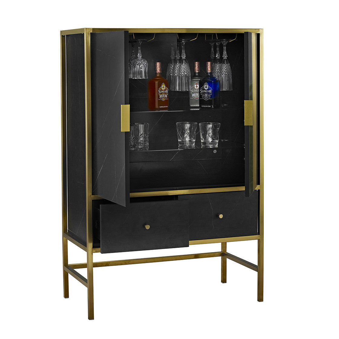 Monaco Drinks Cabinet Black