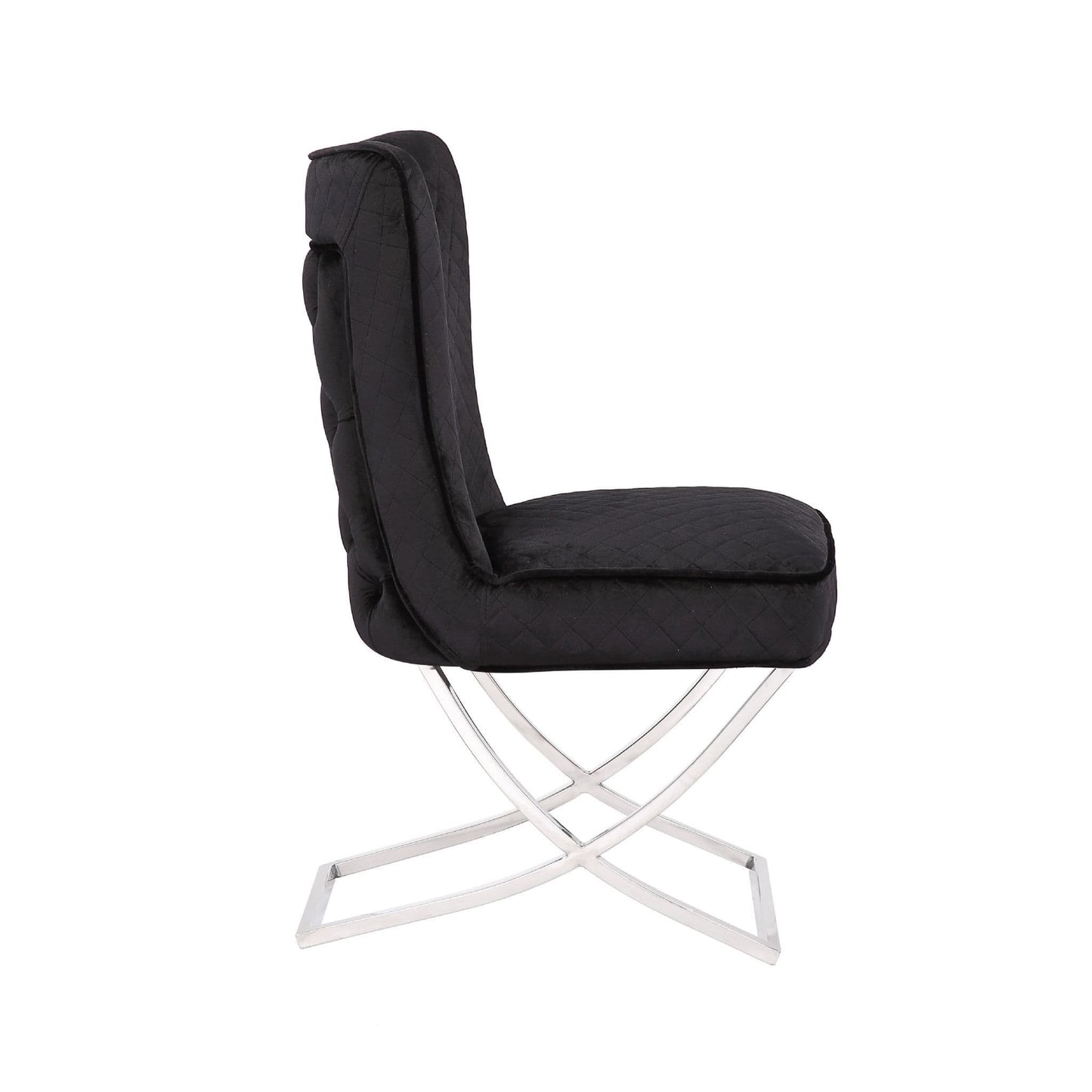 Velvet Black Brush Dining Chair