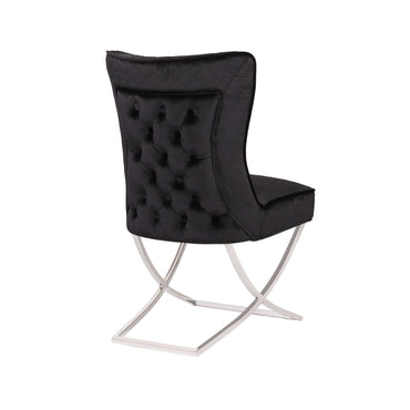 Velvet Black Brush Dining Chair