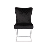 Velvet Black Brush Dining Chair