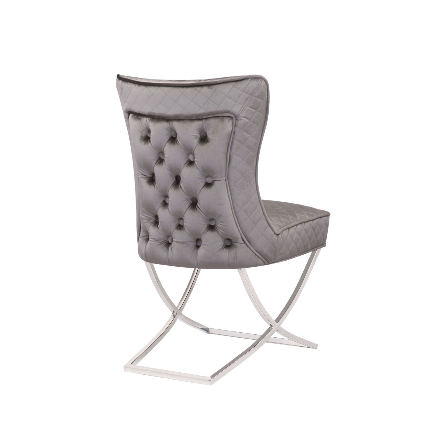 Velvet Grey Brush Dining Chair