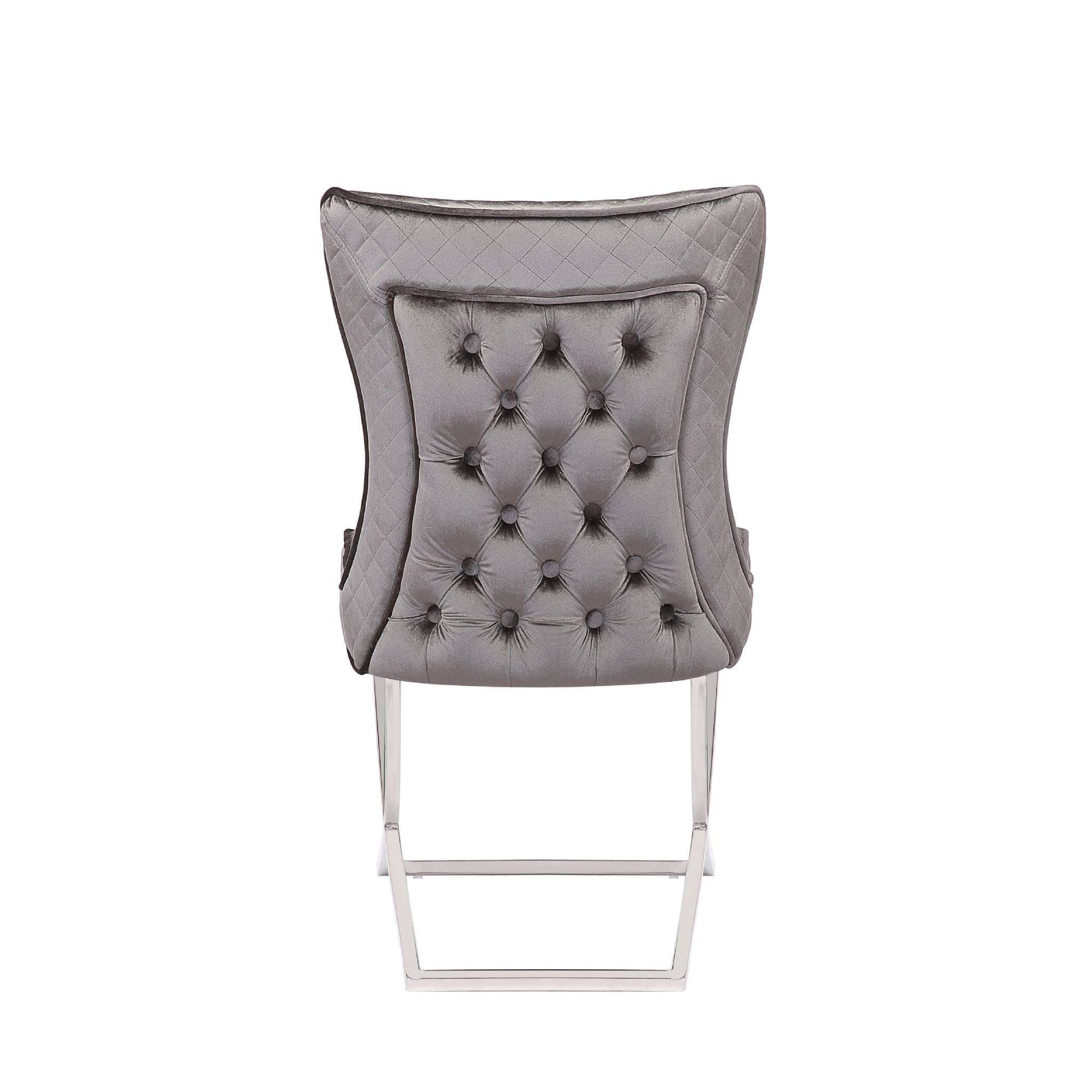 Velvet Grey Brush Dining Chair