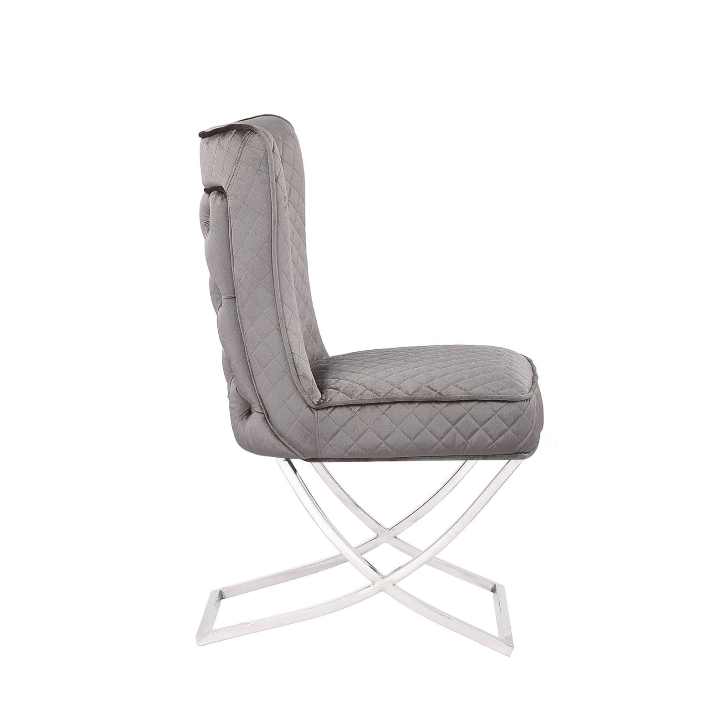 Velvet Grey Brush Dining Chair