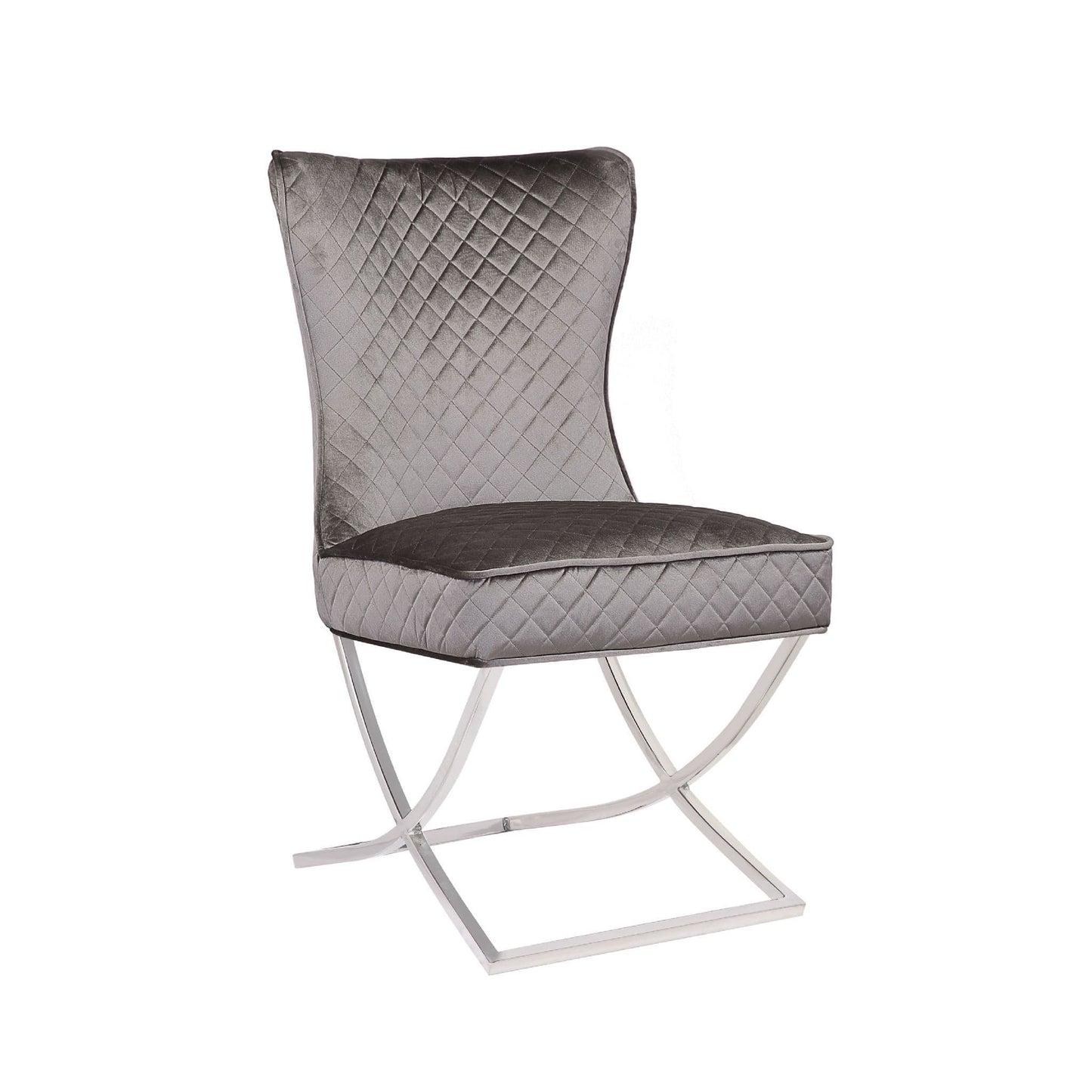 Velvet Grey Brush Dining Chair