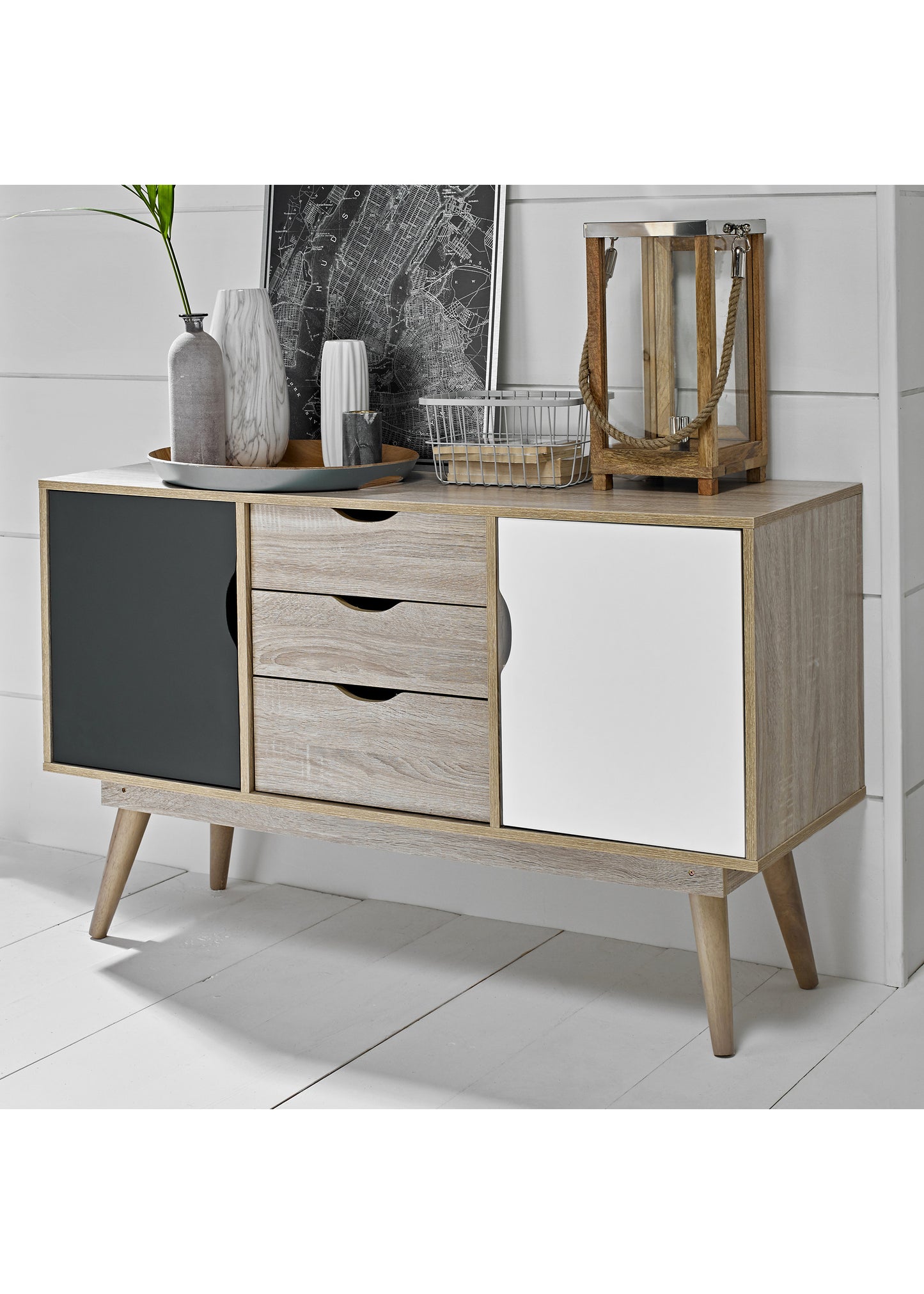 Scandi Oak Sideboard Grey