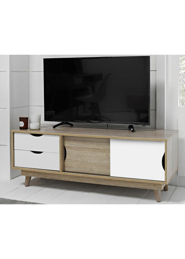 Scandi Oak TV Unit White