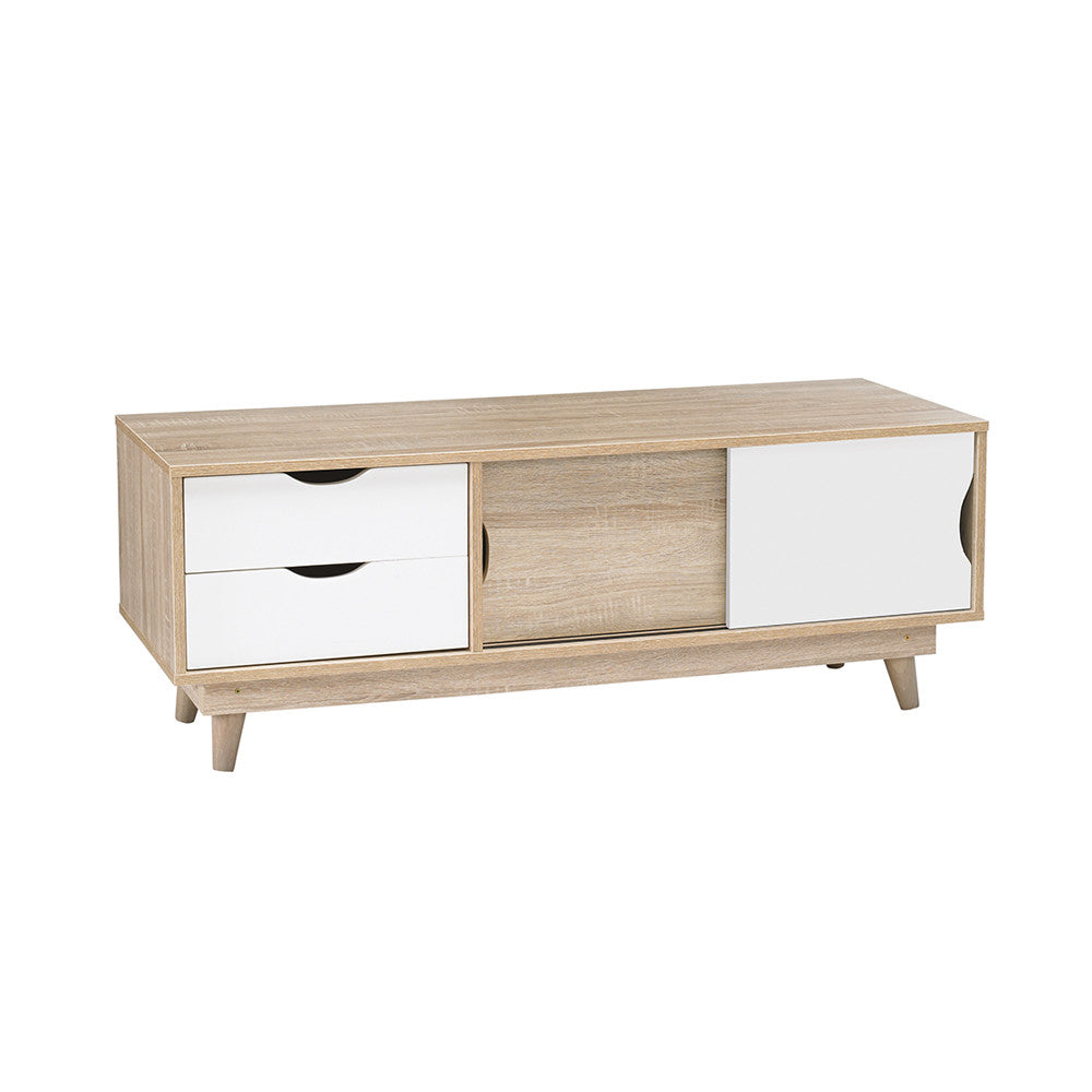 Scandi Oak TV Unit White