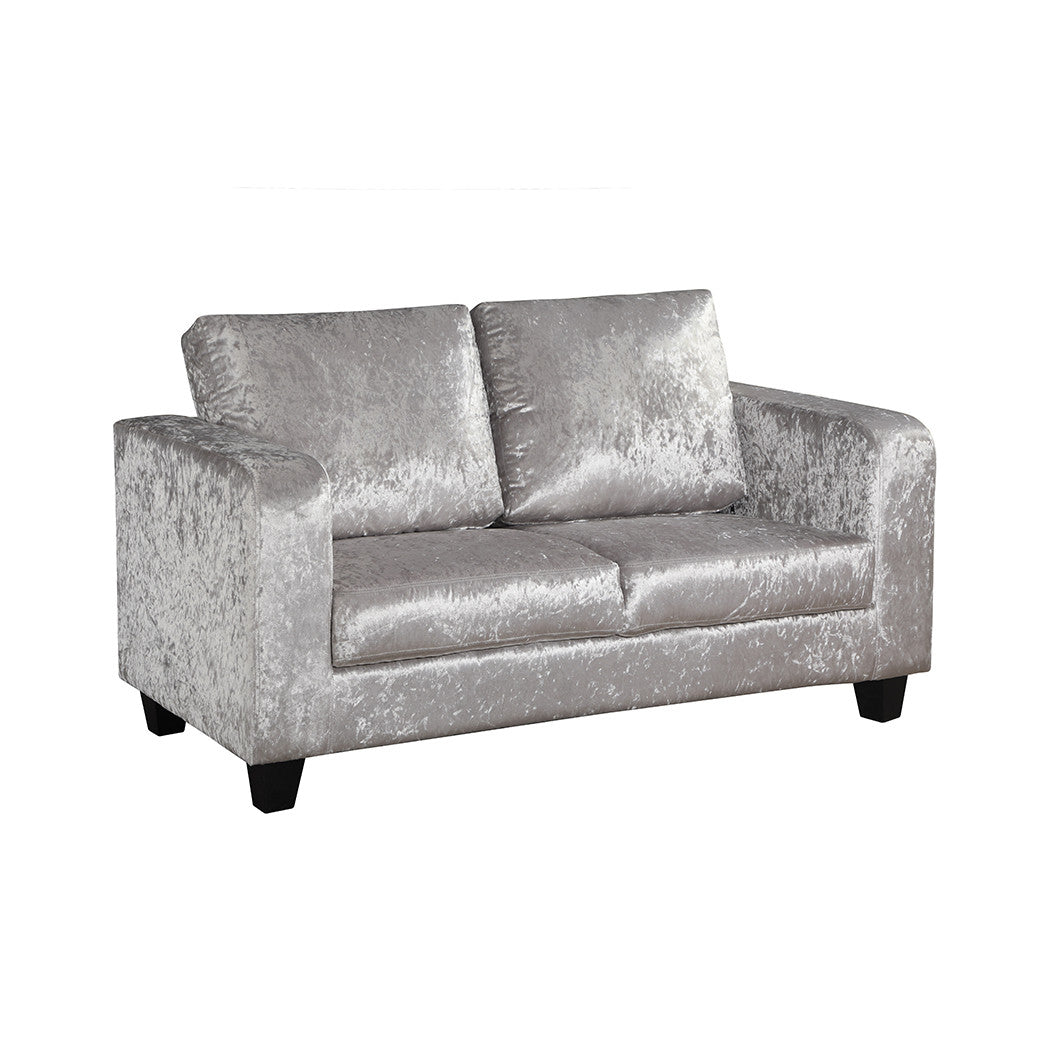 Silver Crushed Velvet Sofa