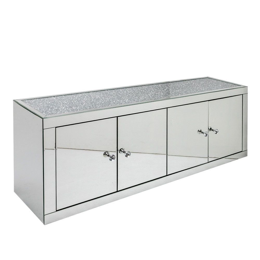 Diamond Crush Top Mirrored Sideboard