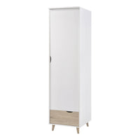 Stockholm 1 Door Wardrobe White Oak