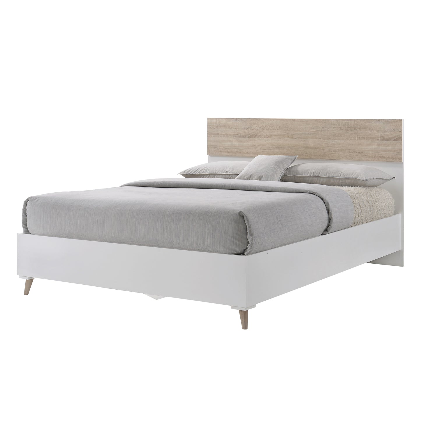 Stockholm Double Bed White Oak