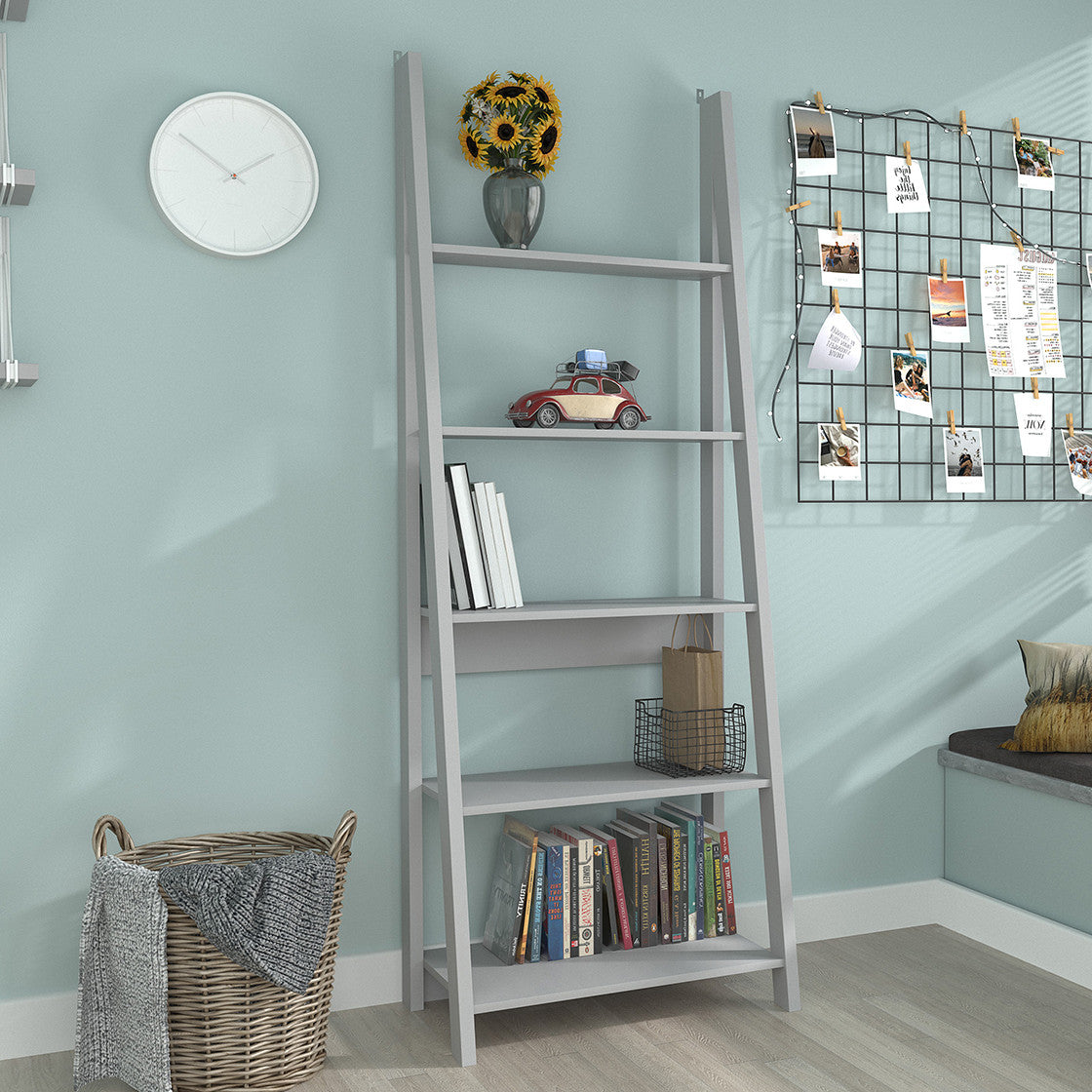 Tiva Ladder Bookcase Grey