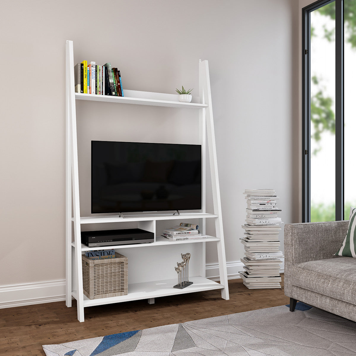 Tiva Ladder TV Unit White