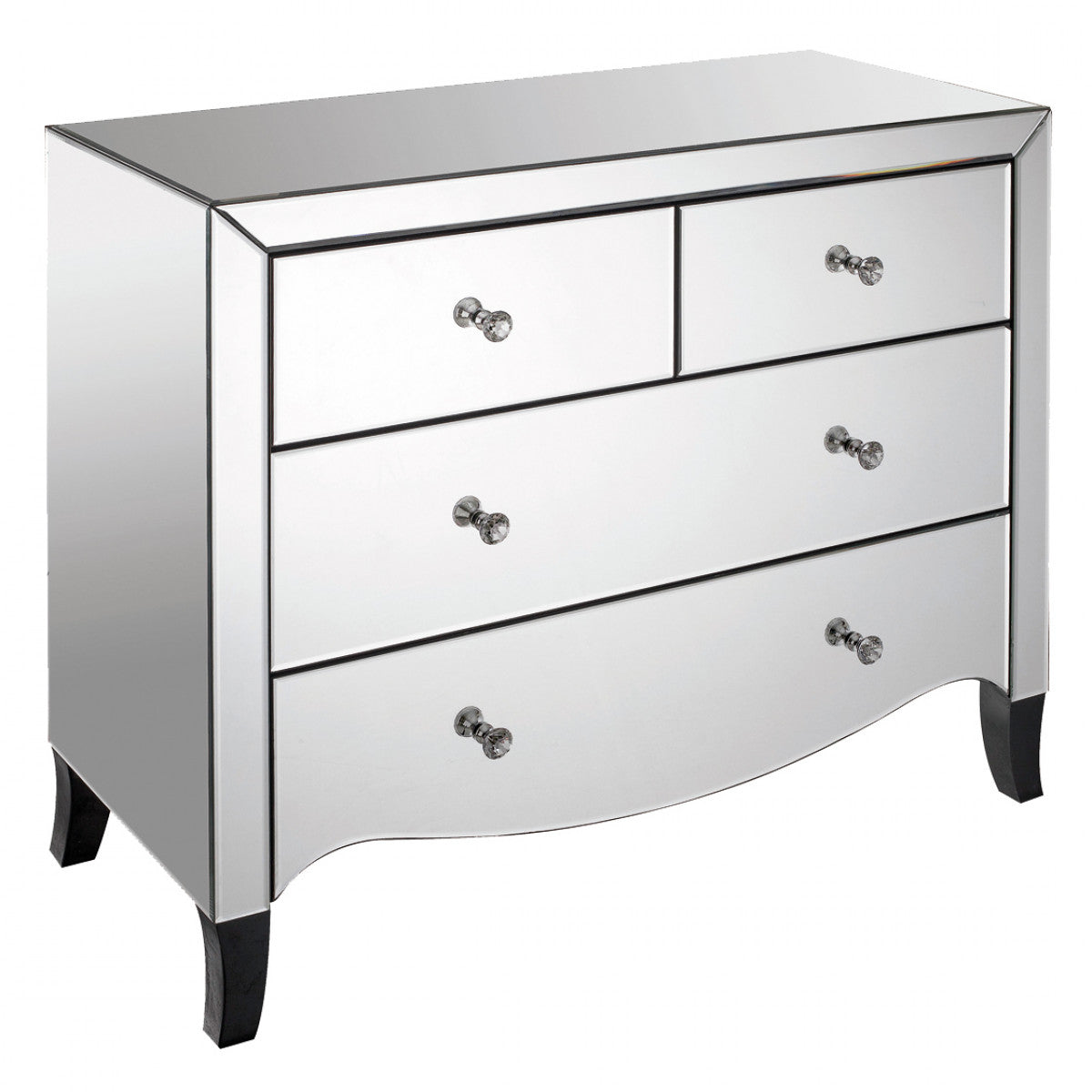 Valentina 4 Drawer Mirrored Chest