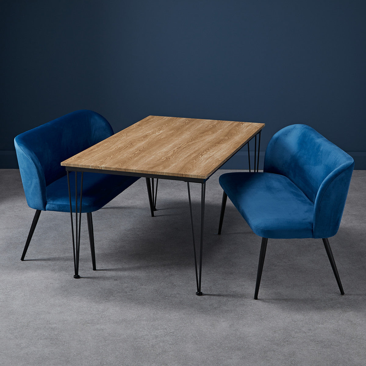 Zara Dining Bench Blue